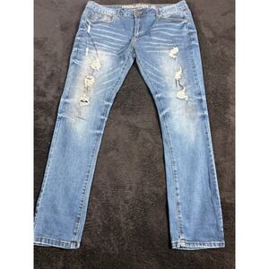 Denim &‎ Rivets Mens Jeans Size 38 Distressed Light Wash Denim Casual Pants
